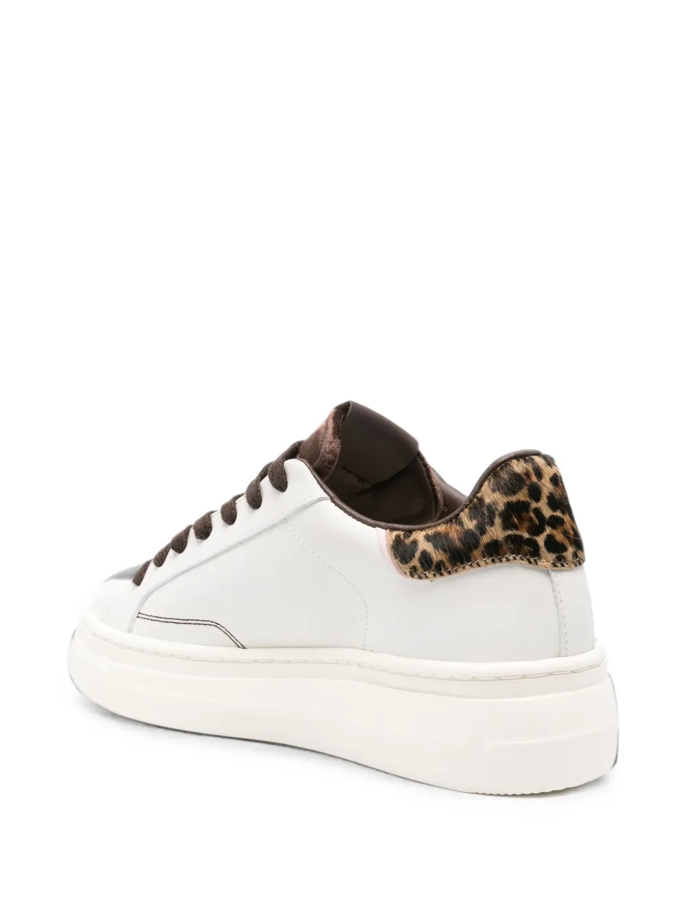 Crime London New Elevate leopard-print leather sneakers Wit