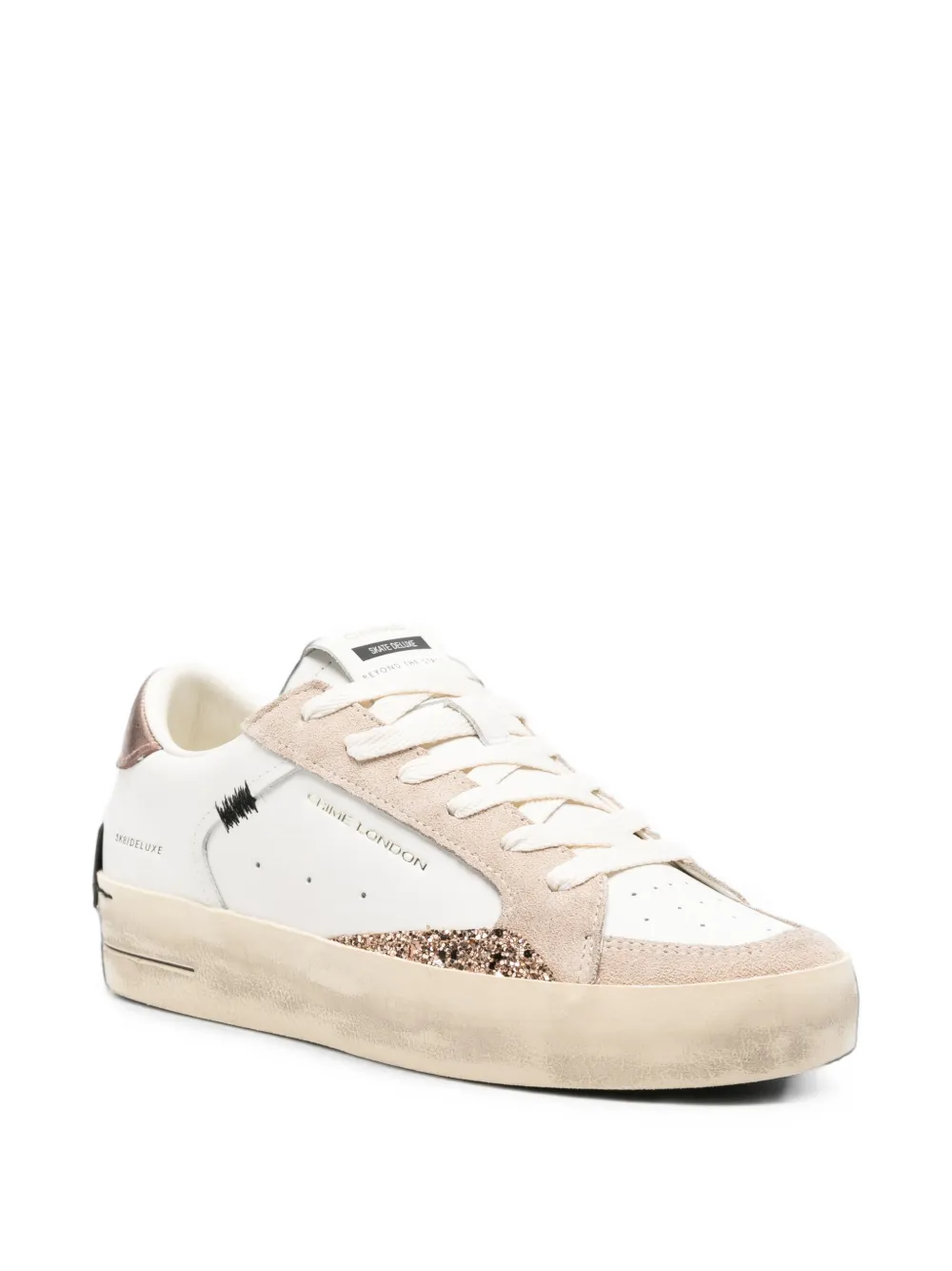 Crime London Skate Deluxe glitter-detail sneakers Wit
