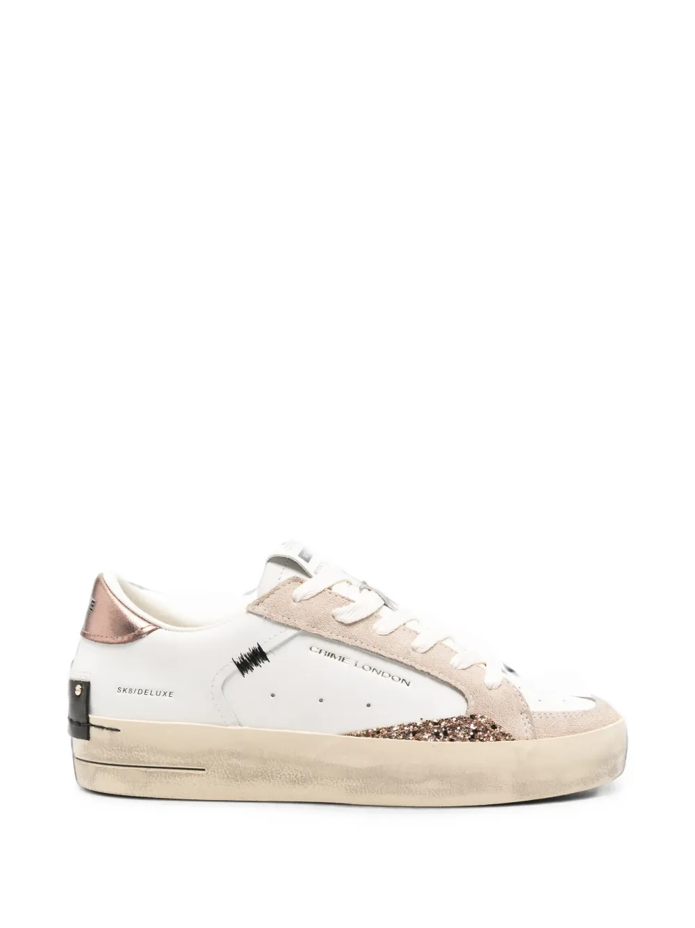 Crime London Skate Deluxe glitter-detail sneakers Wit