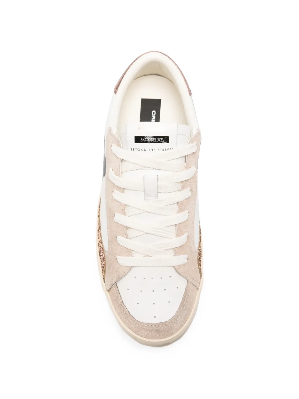 Crime London Skate Deluxe glitter-detail sneakers Wit