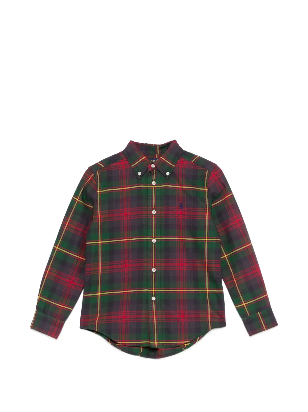 POLO RALPH LAUREN KIDS tartan-print button-down shirt - Verde