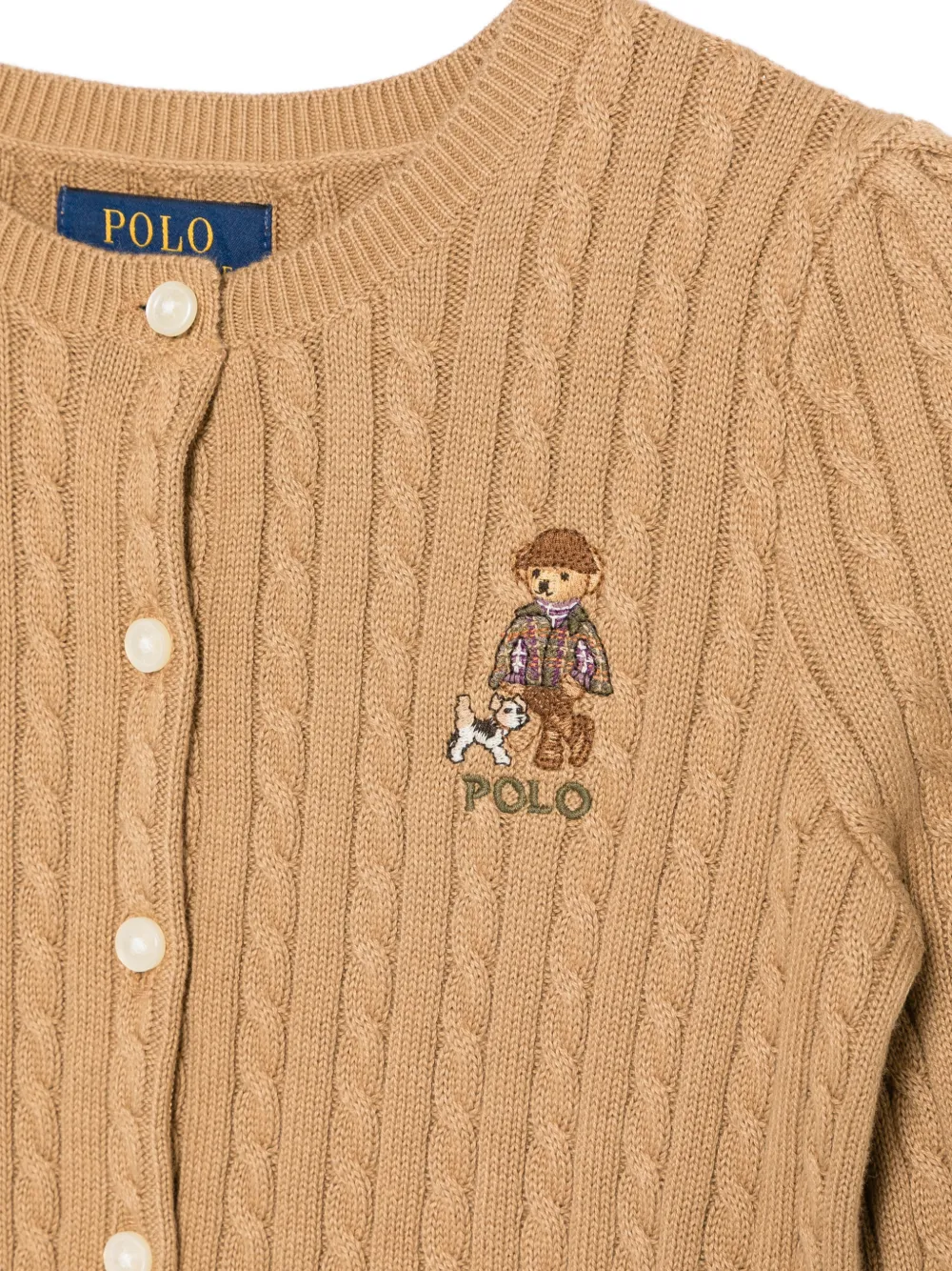 POLO RALPH LAUREN KIDS Kabelgebreid vest Bruin