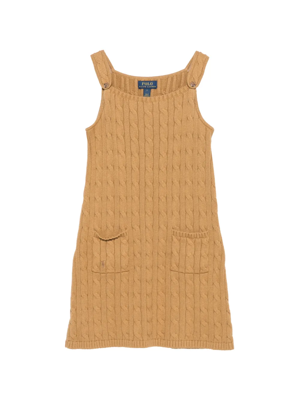 POLO RALPH LAUREN KIDS cable-knit button-strap dress - Toni neutri