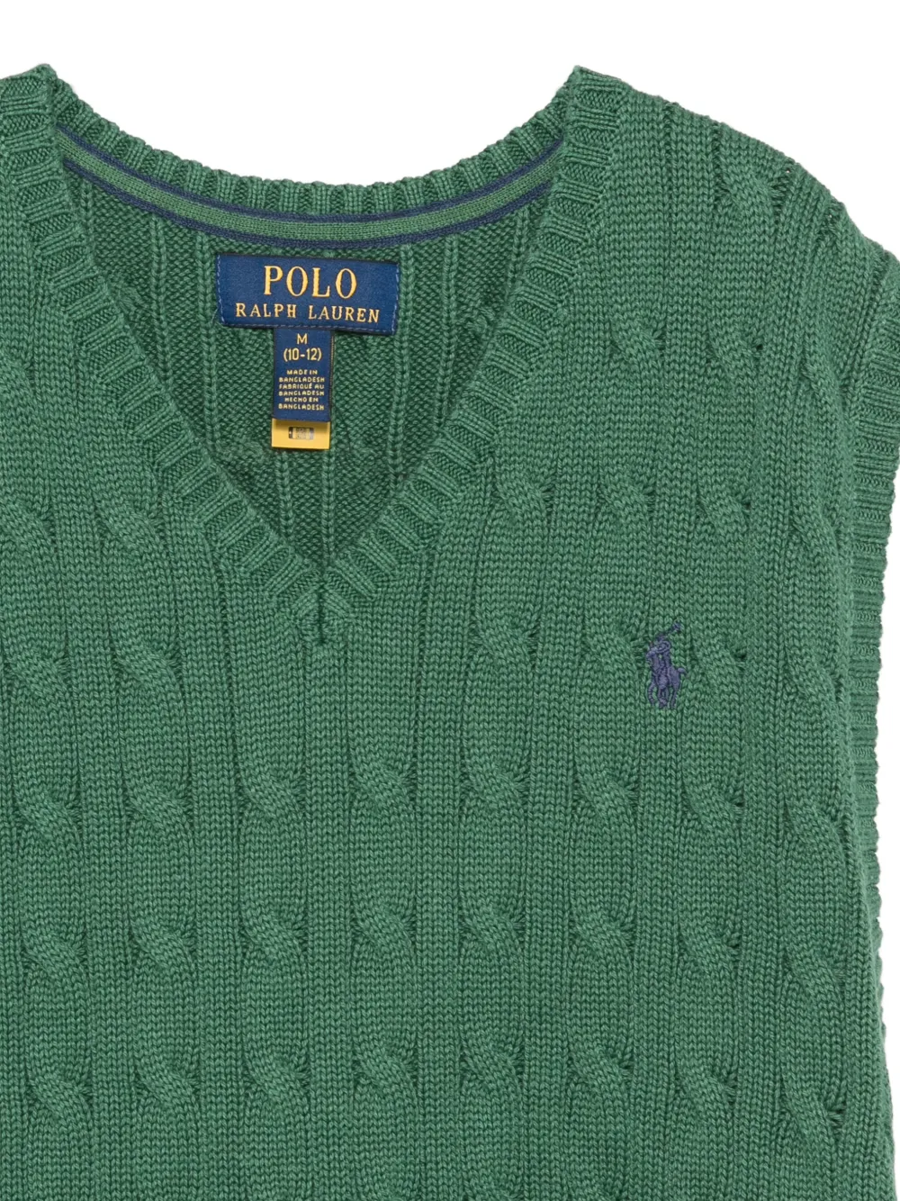 POLO RALPH LAUREN KIDS Kabelgebreide top met V-hals Groen