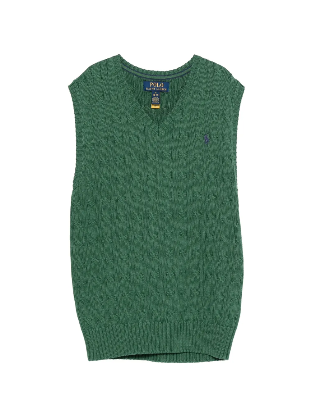 POLO RALPH LAUREN KIDS cable-knit V-neck vest - Verde