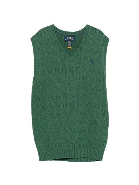 POLO RALPH LAUREN KIDS cable-knit V-neck vest