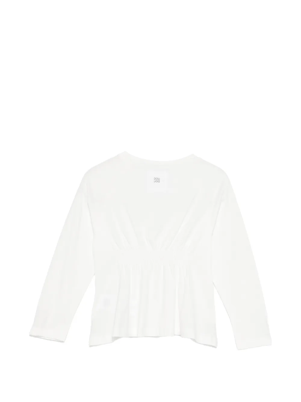 Douuod Kids Gesmockt T-shirt met lange mouwen Wit