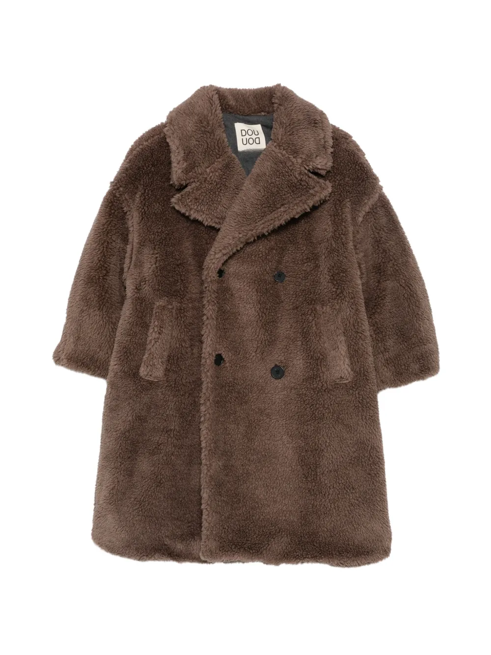 Douuod Kids manteau en fourrure artificielle à boutonnière croisée - Marron Douuod Kids manteau en fourrure artificielle à boutonnière croisée - Marron