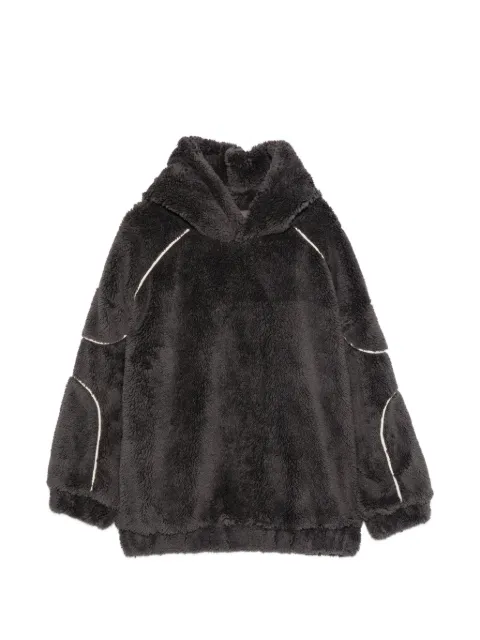 Douuod Kids fleece-texture contrast-trim hoodie