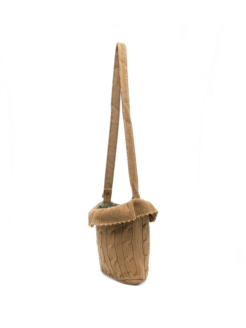 POLO RALPH LAUREN KIDS Polo Bear cable-knit shoulder bag - Marrone