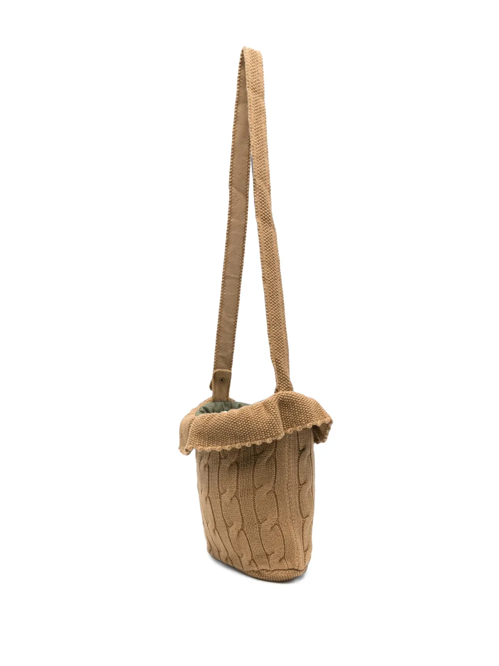 POLO RALPH LAUREN KIDS Polo Bear cable-knit shoulder bag Bruin