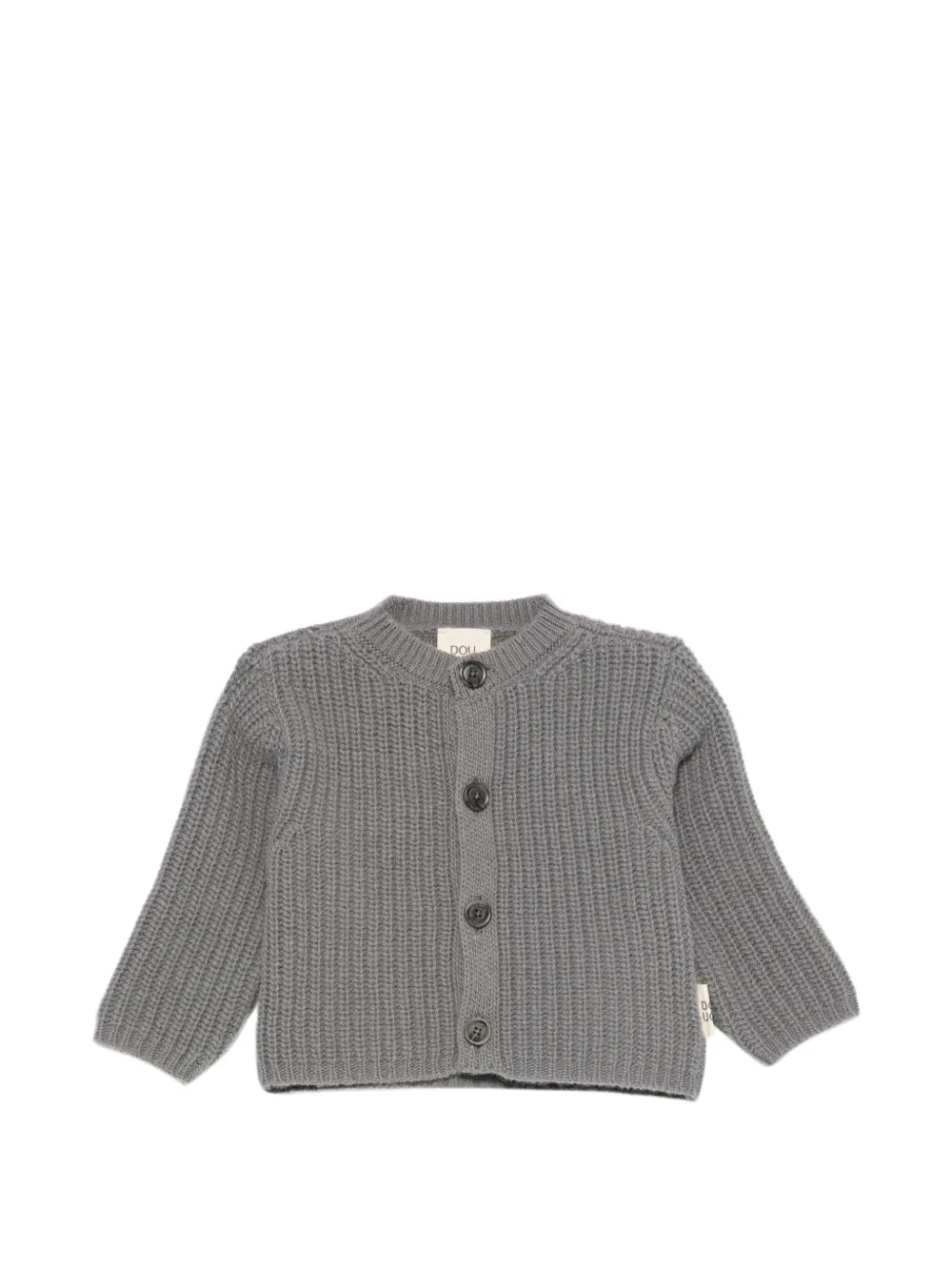 Douuod Kids ribbed-knit button-up cardigan - Grigio