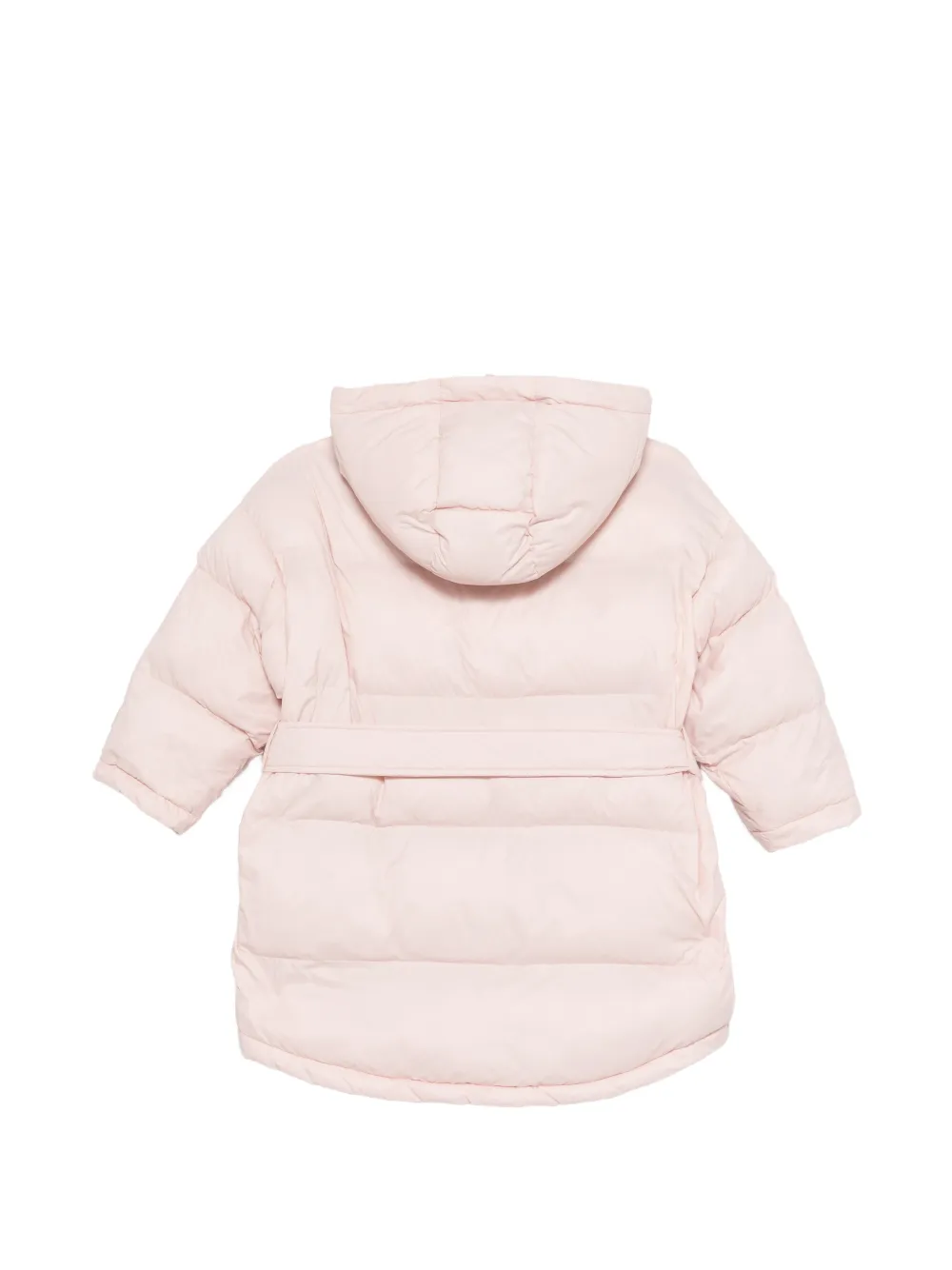 Douuod Kids Donsjack met capuchon en ceintuur Roze