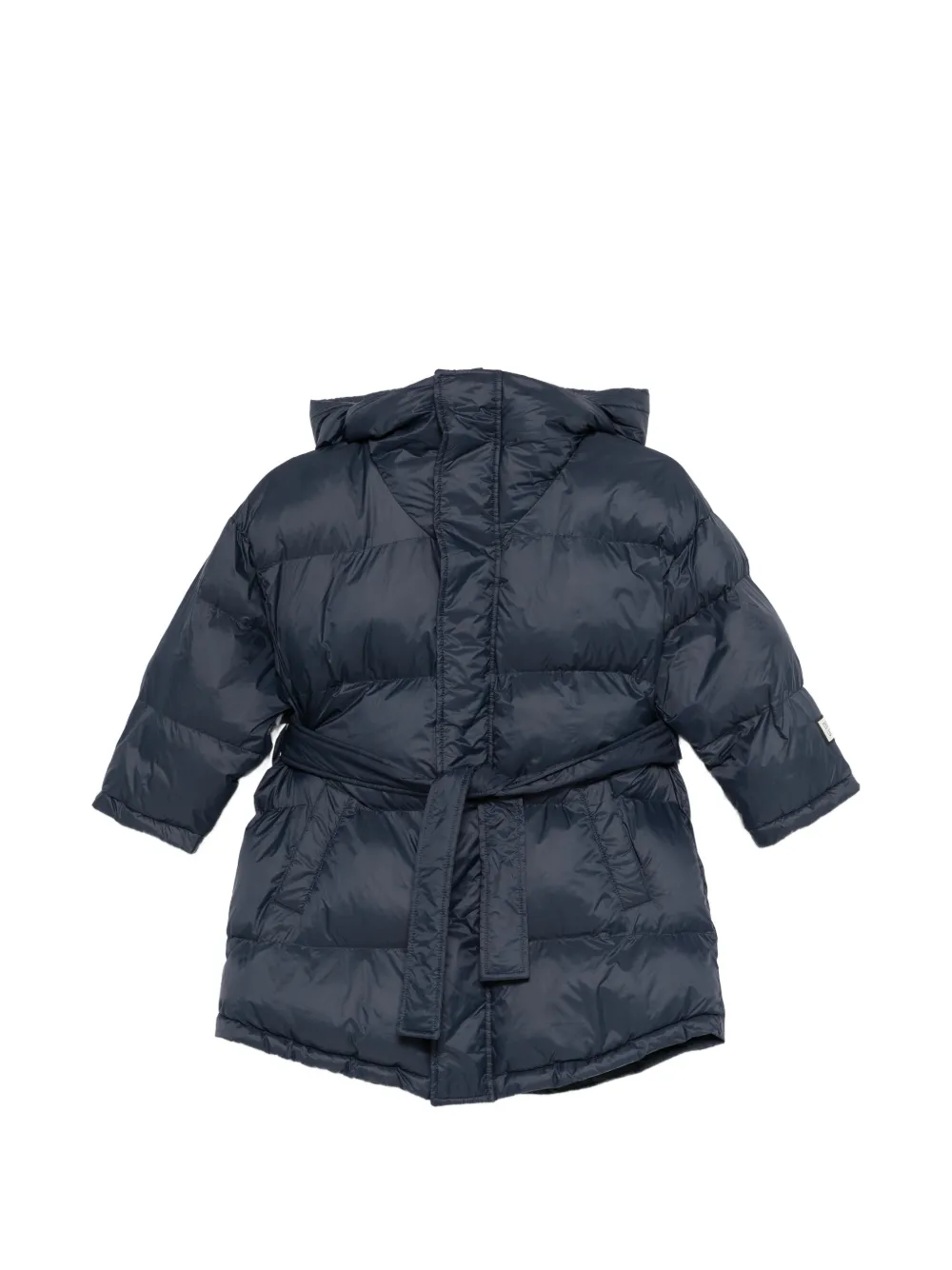 Douuod Kids belted hooded jacket - Blu