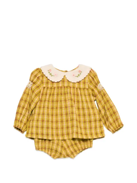 Bebe Organic Saphira check-pattern shorts set