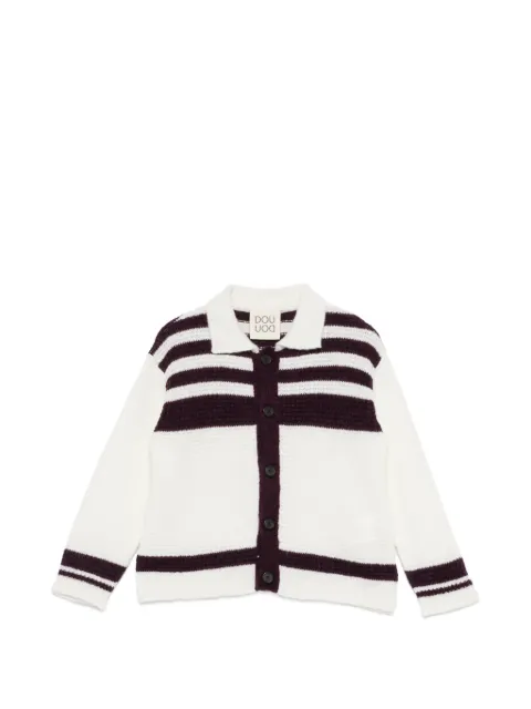 Douuod Kids striped collared cardigan