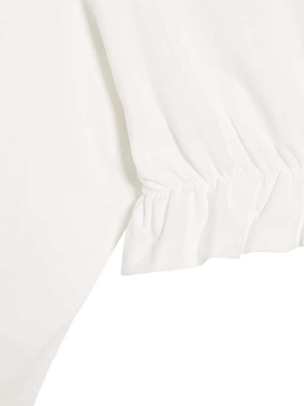 Douuod Kids Cropped T-shirt met ruches Wit