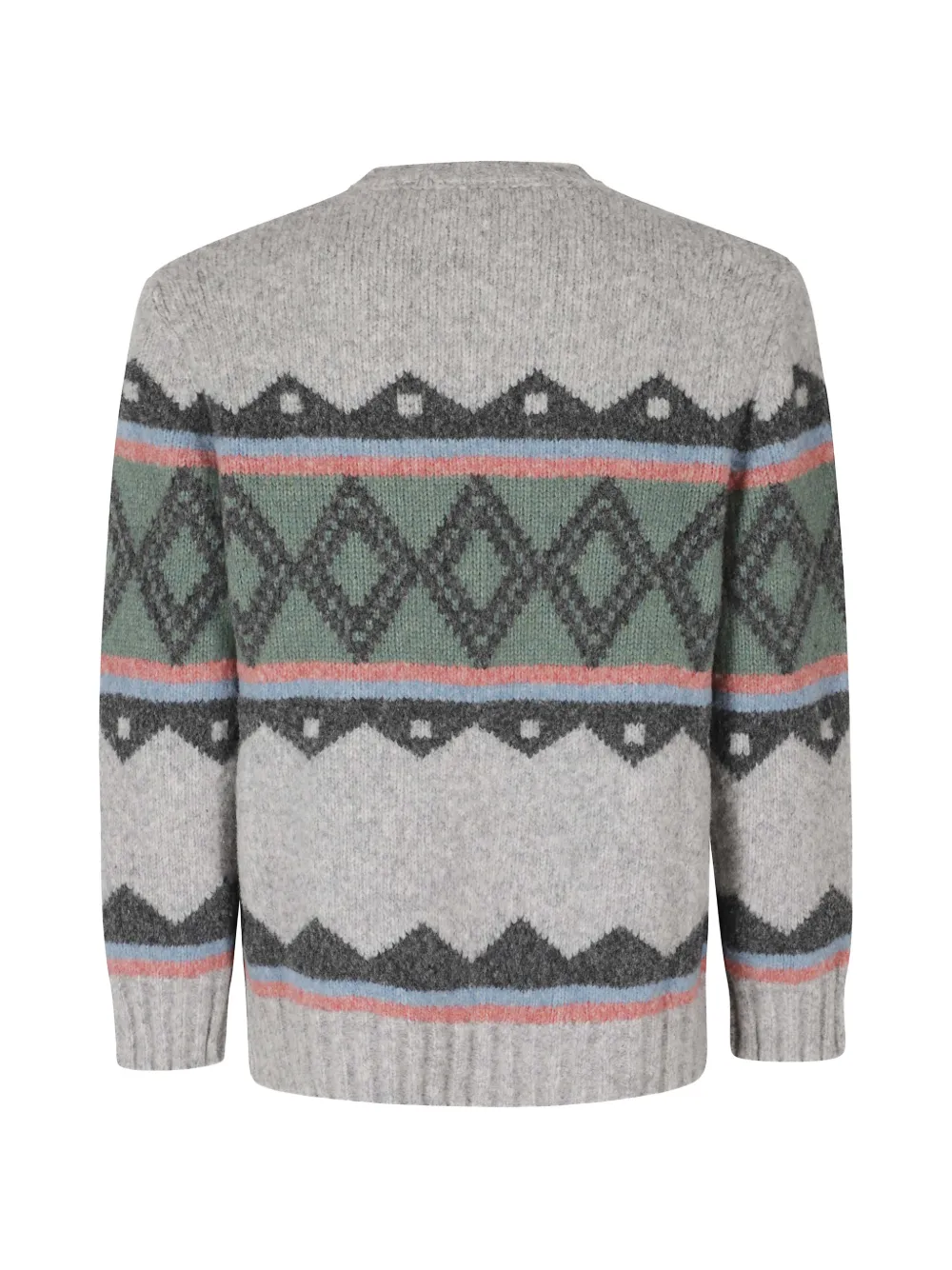 Ballantyne Fair Isle gebreide trui Grijs