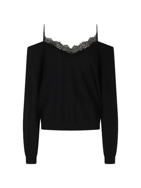 IRO Ivoire lace-trim cold-shoulder sweater