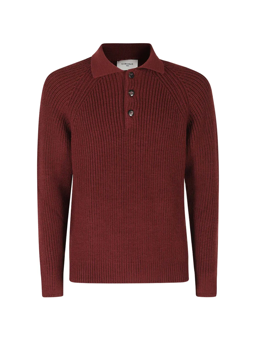 Circolo 1901 ribbed-knit raglan-sleeve polo shirt