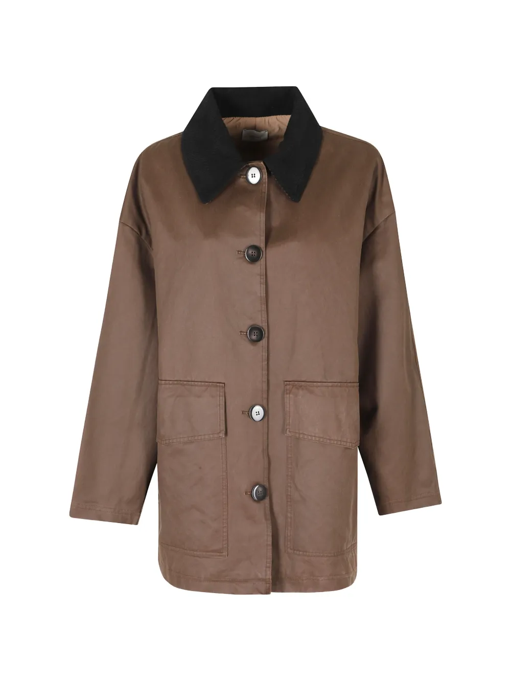 Alysi corduroy-collar storm-flap jacket