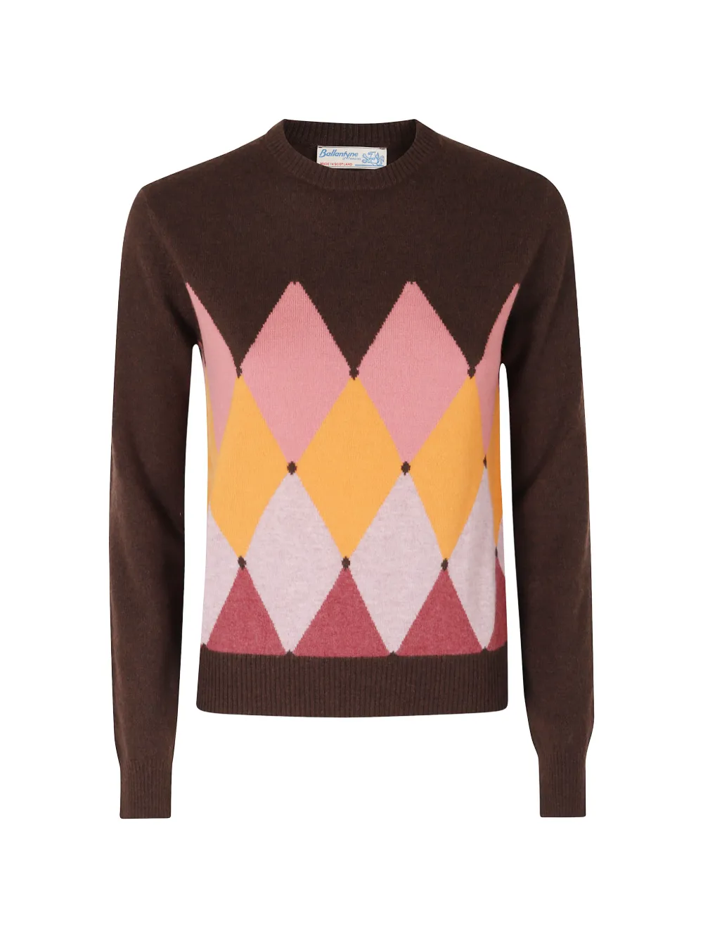 Ballantyne Argyle-intarsia Sweater In Brown