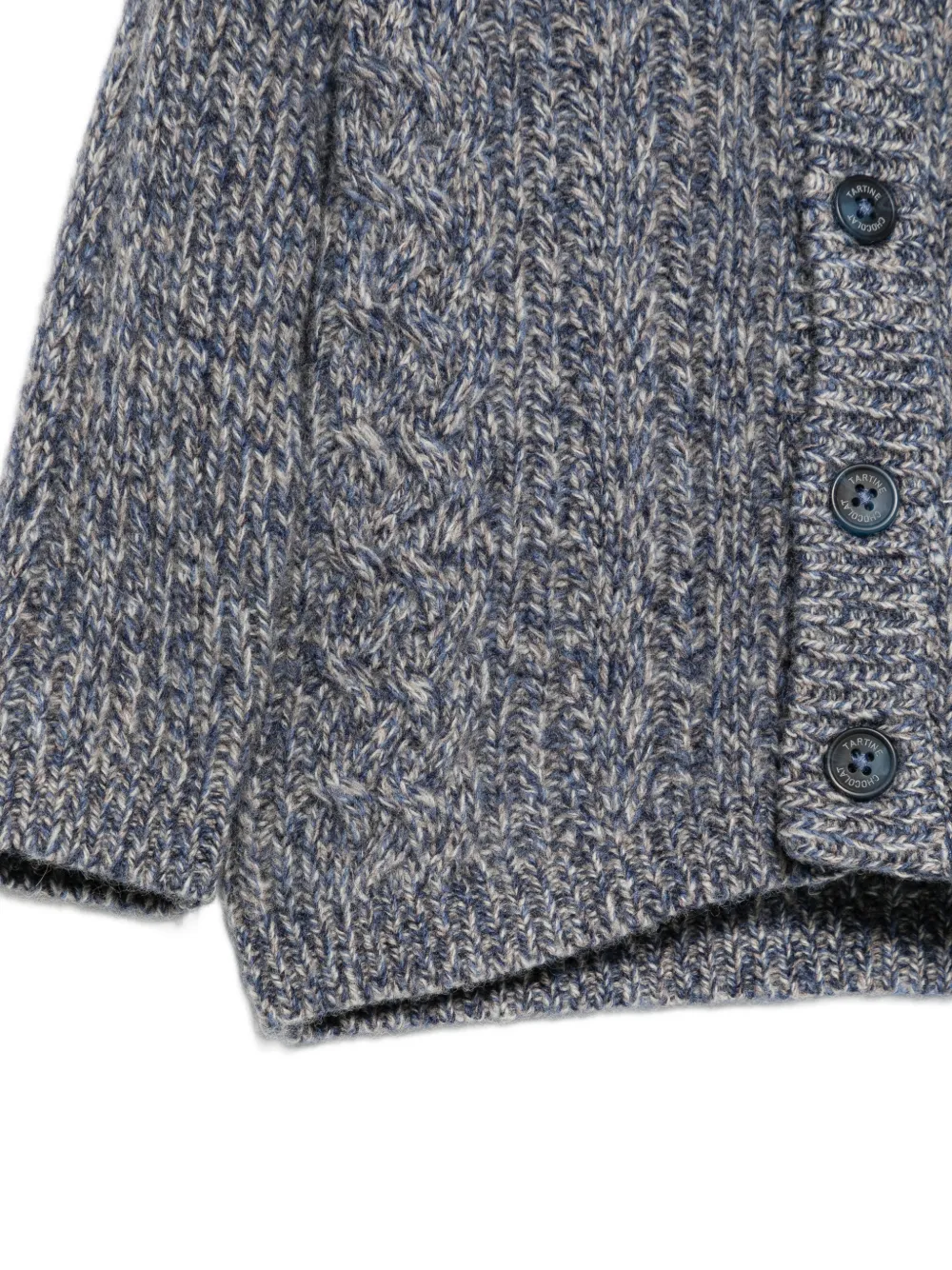 Tartine Et Chocolat Gemêleerd gebreid vest met sjaalkraag Blauw