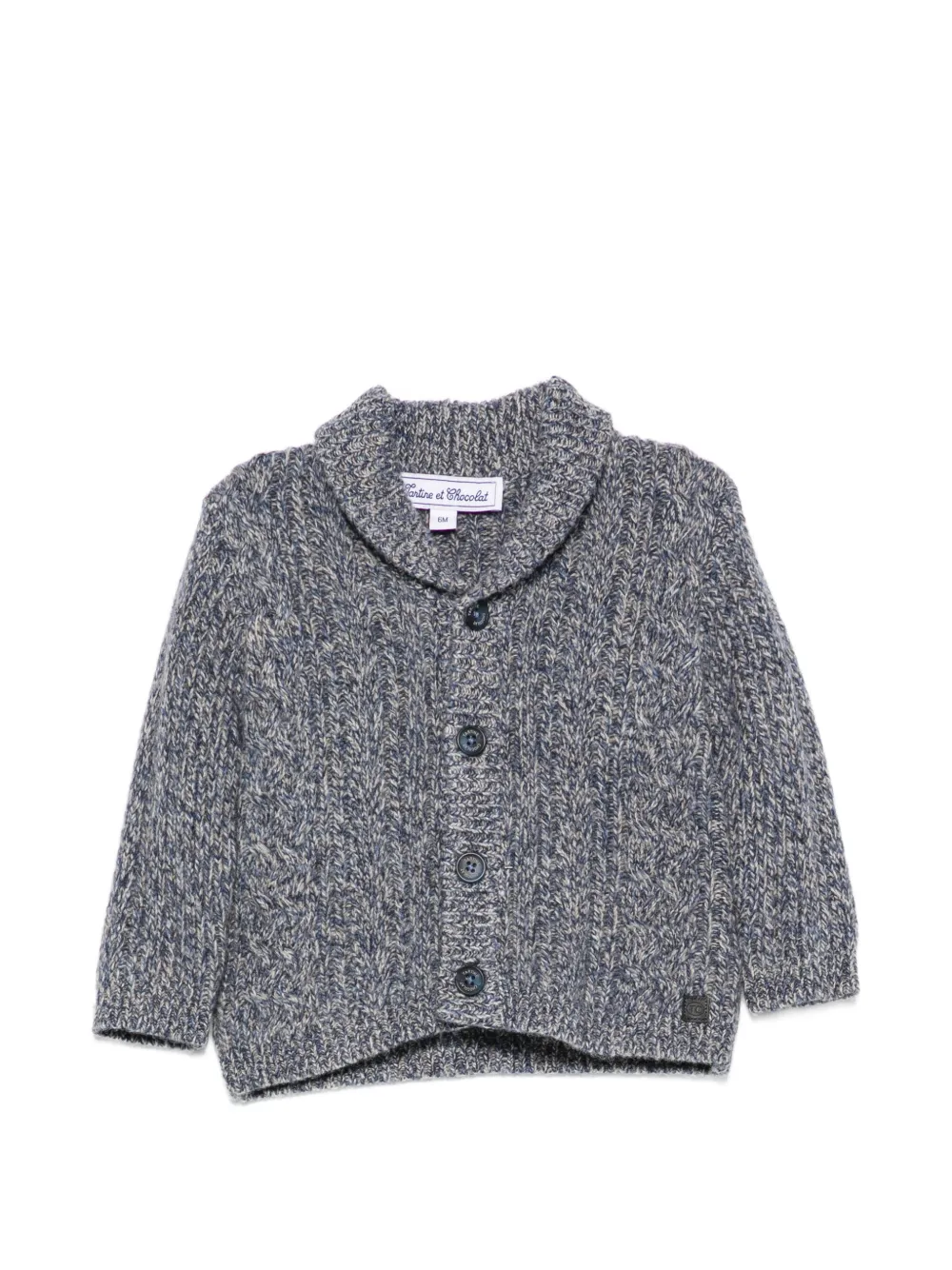 Tartine Et Chocolat shawl-collar marl-knit cardigan - Blu