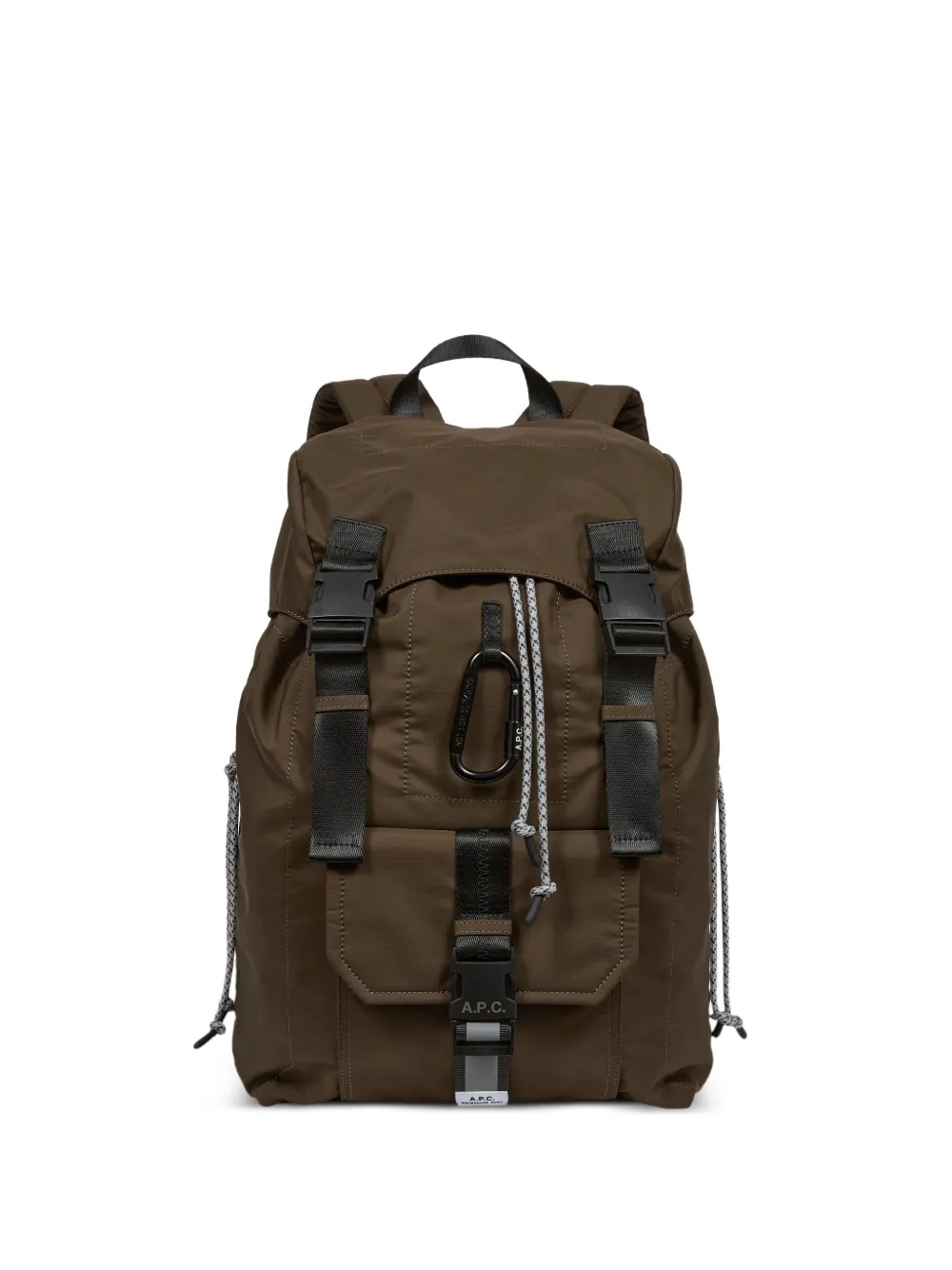 A.p.c. Trek 20 Buckle-fastening Carabiner-detail Backpack In Brown