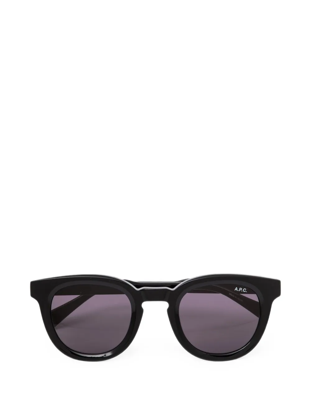 A.P.C. Sonnenbrille mit rundem Gestell - Schwarz