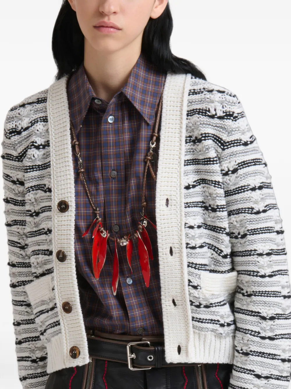 Marni Wollen vest met stiksels Wit