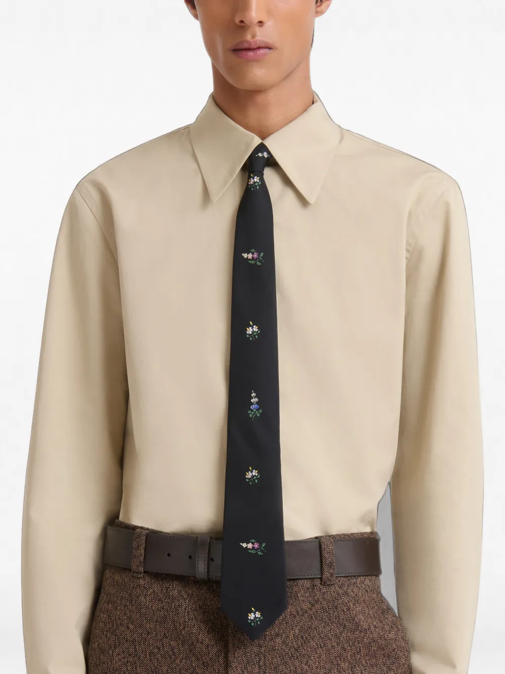 Marni Getailleerd popeline overhemd Beige