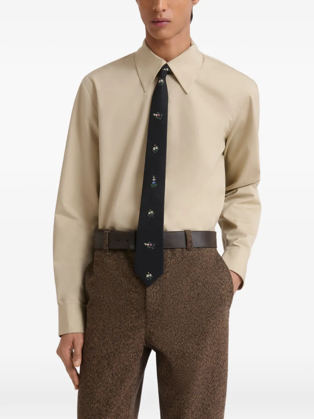 Marni Getailleerd popeline overhemd Beige