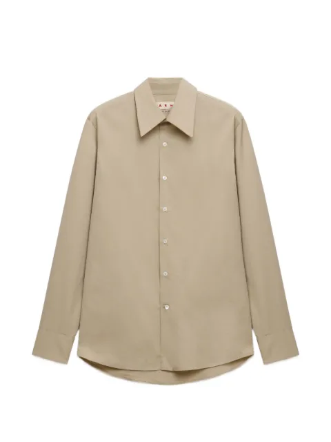Marni beige poplin shirt with tailored cut