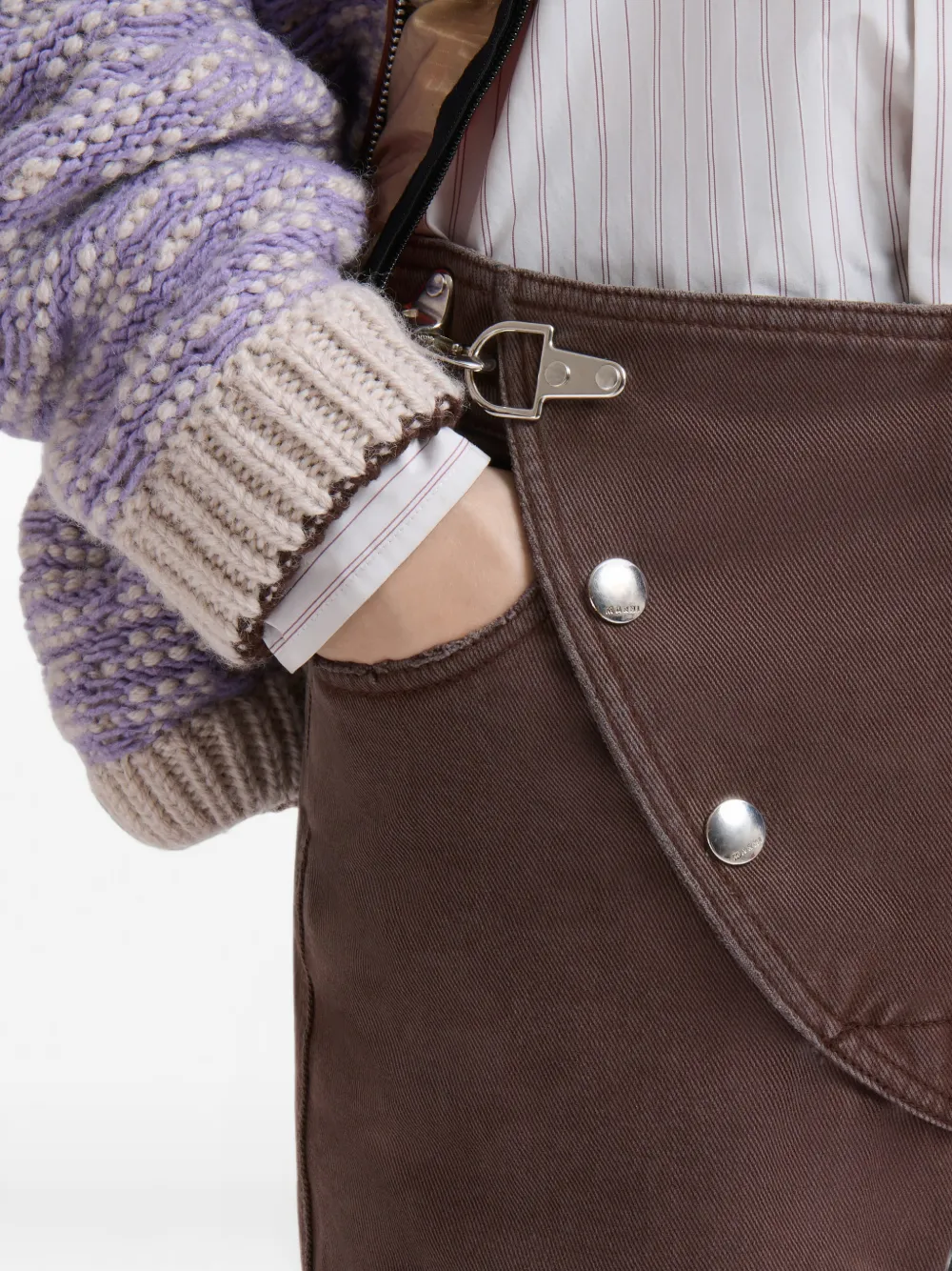 Marni Broek met karabijnhaak Bruin