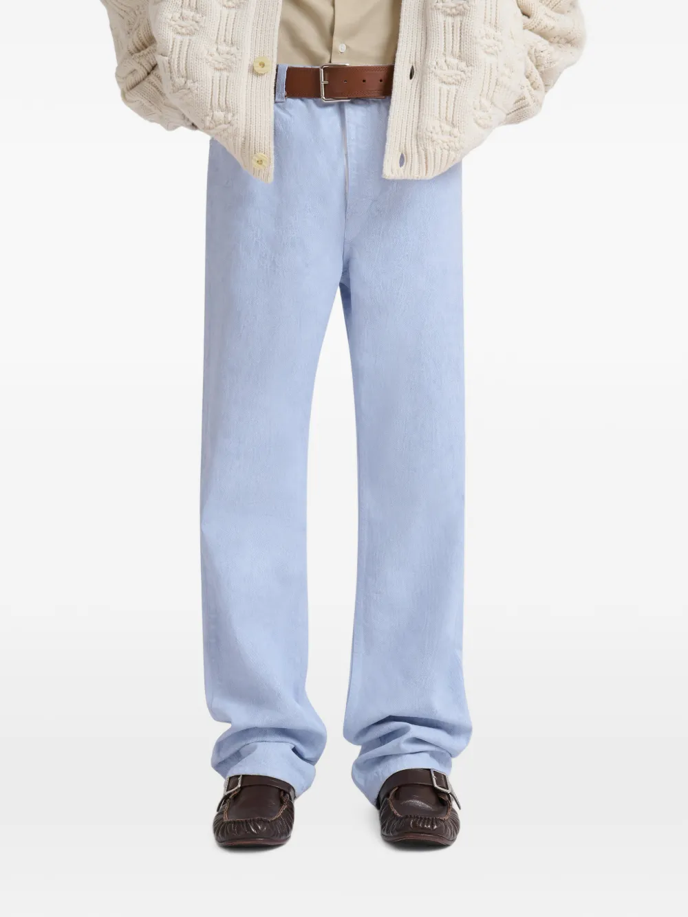 Marni Lichtblauwe gecoate denim jeans
