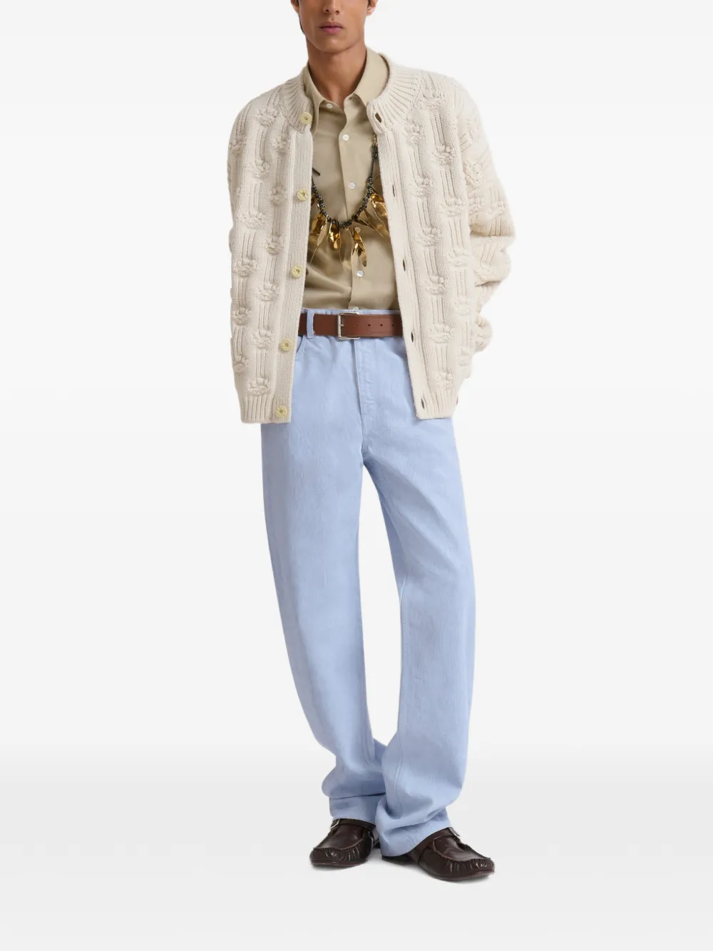 Marni Lichtblauwe gecoate denim jeans