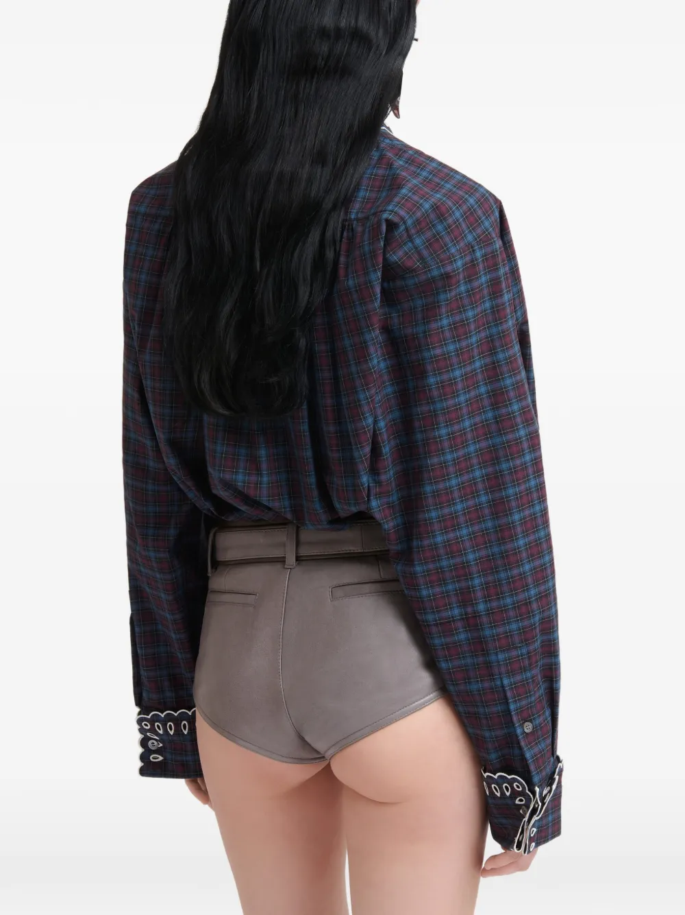 Marni Geruite broderie-anglaise blouse Blauw