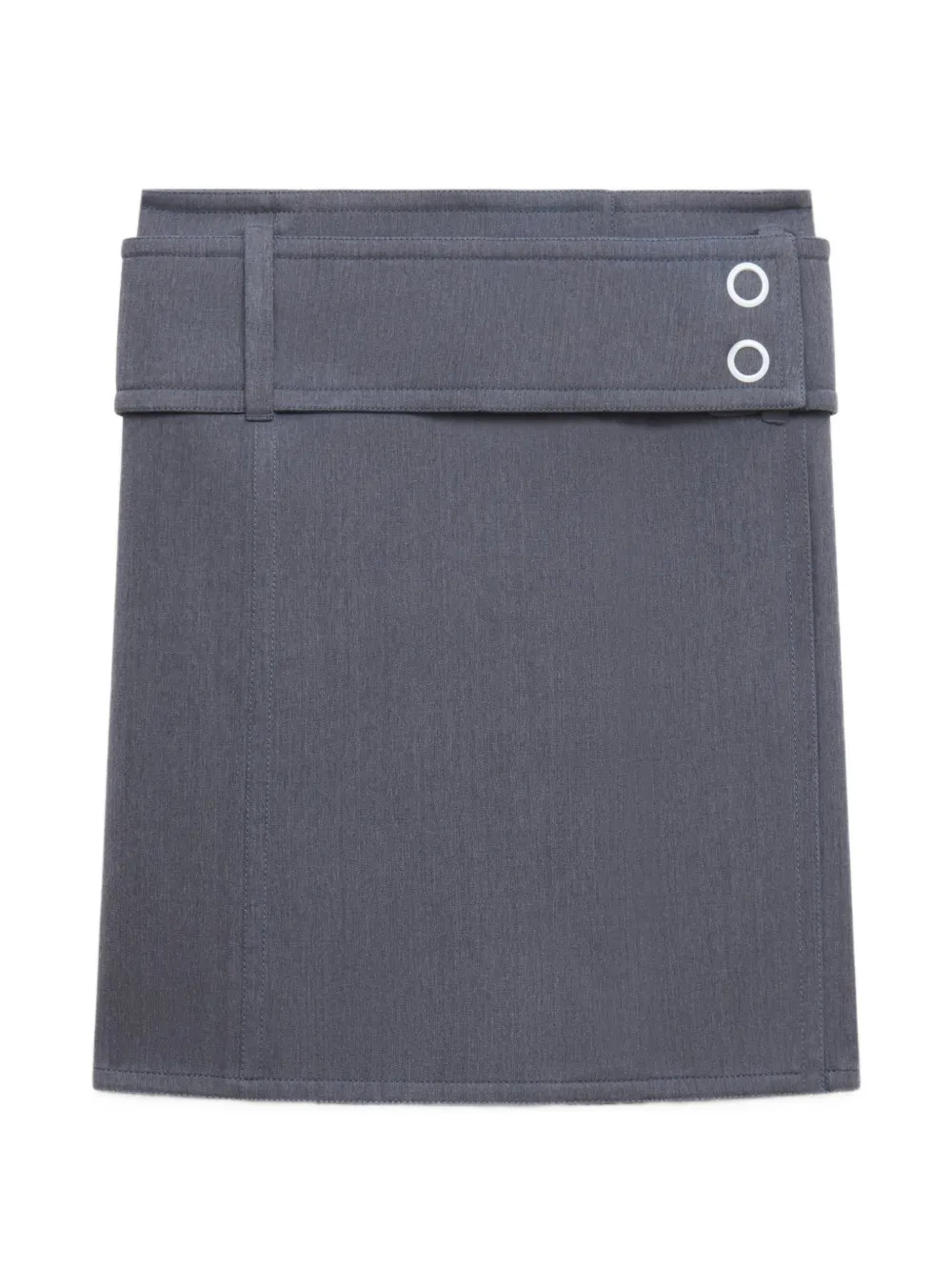 Marni gray wool wrap skirt with wide belt