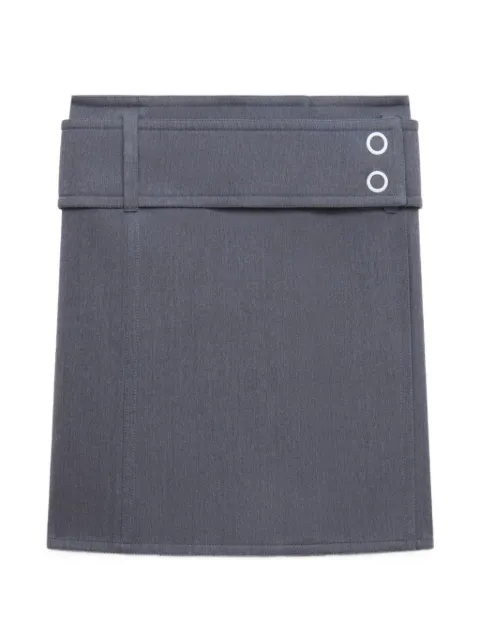 Marni gray wool wrap skirt with wide belt