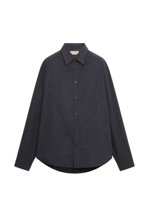 Marni deep grey checked poplin shirt