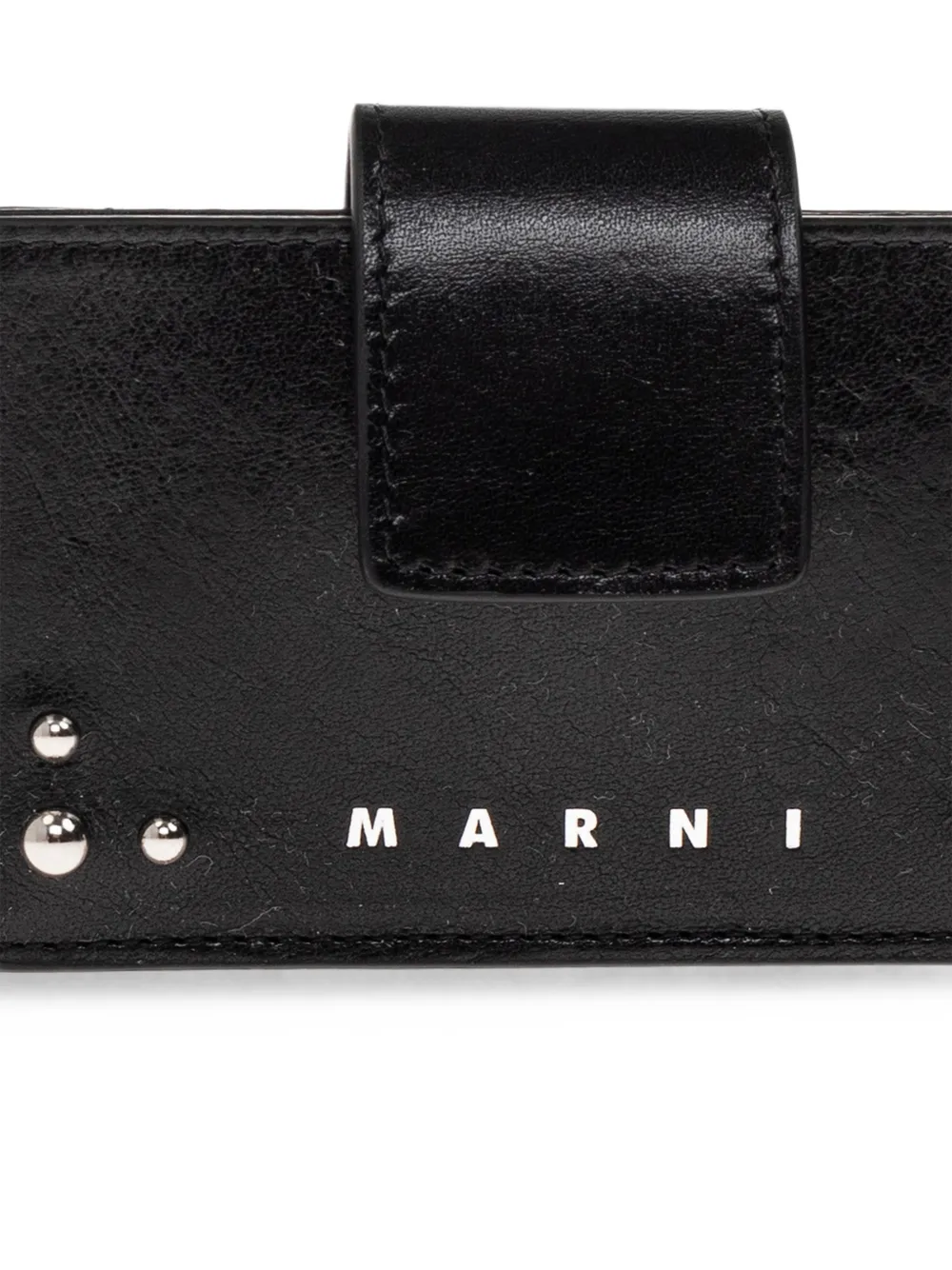 Marni Uitvouwbare pasjeshouder verfraaid met studs Zwart