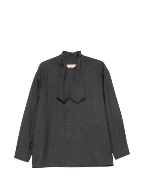 Plan C bow-detail long-sleeve shirt