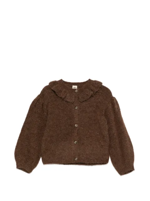 Bonton Paloma ruffled-collar puff-sleeve cardigan