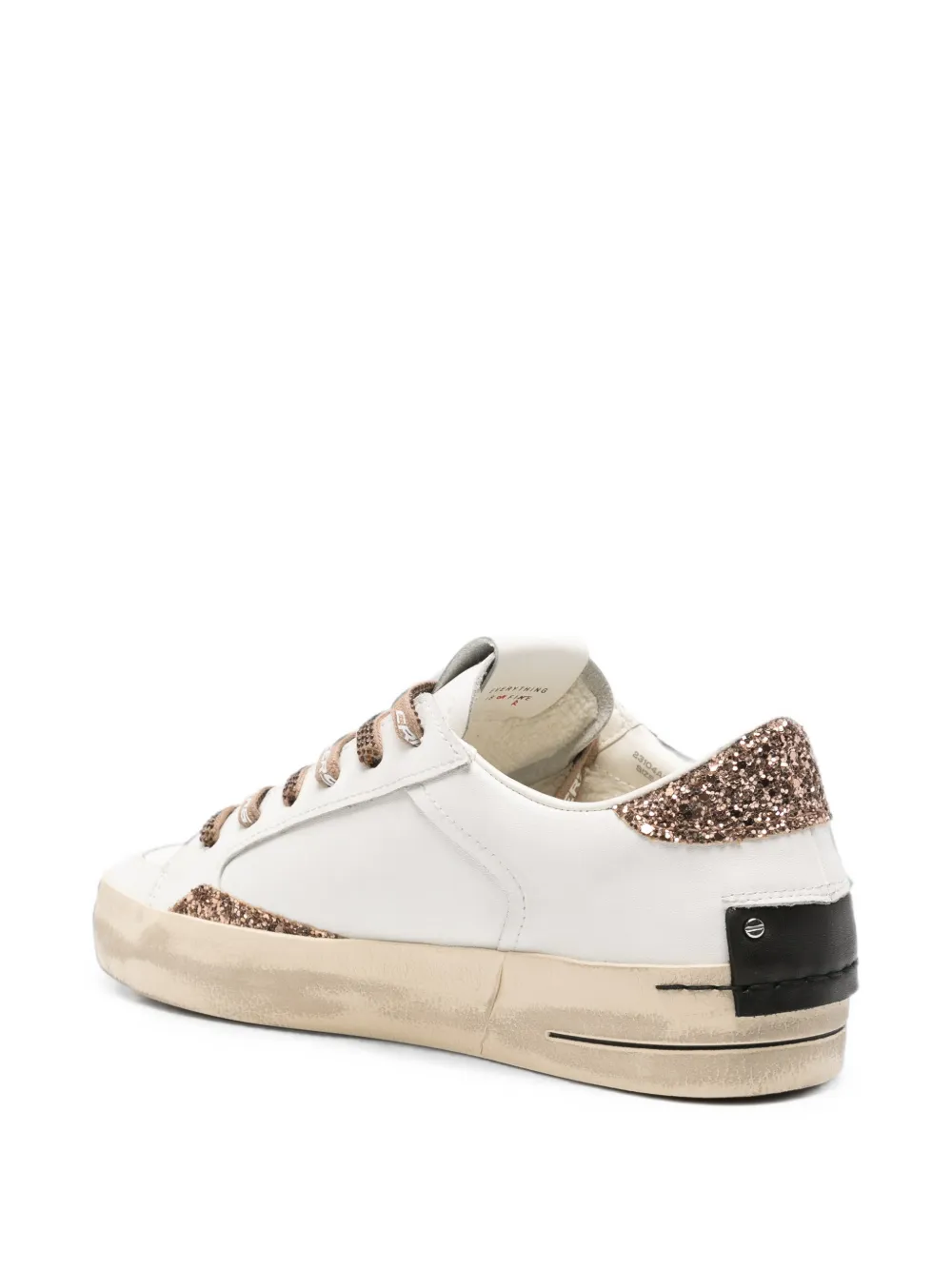 Crime London Sk8 Deluxe glitter-detail leather sneakers Wit