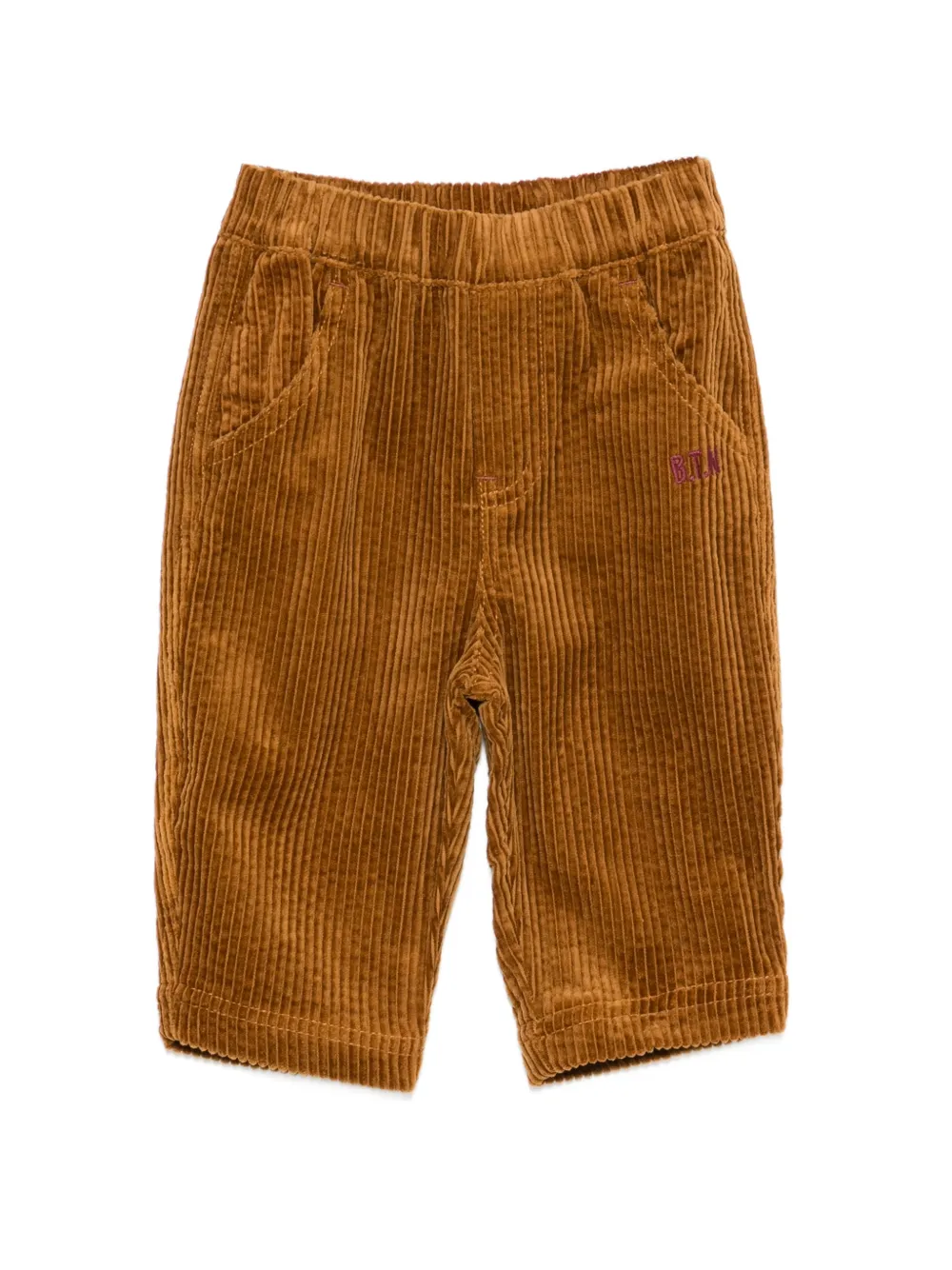 Bonton pantalon Paco en velours côtelé à logo brodé - Marron Bonton pantalon Paco en velours côtelé à logo brodé - Marron