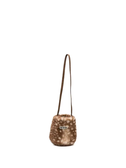 Bonton Pitou fawn-print faux-fur shoulder bag