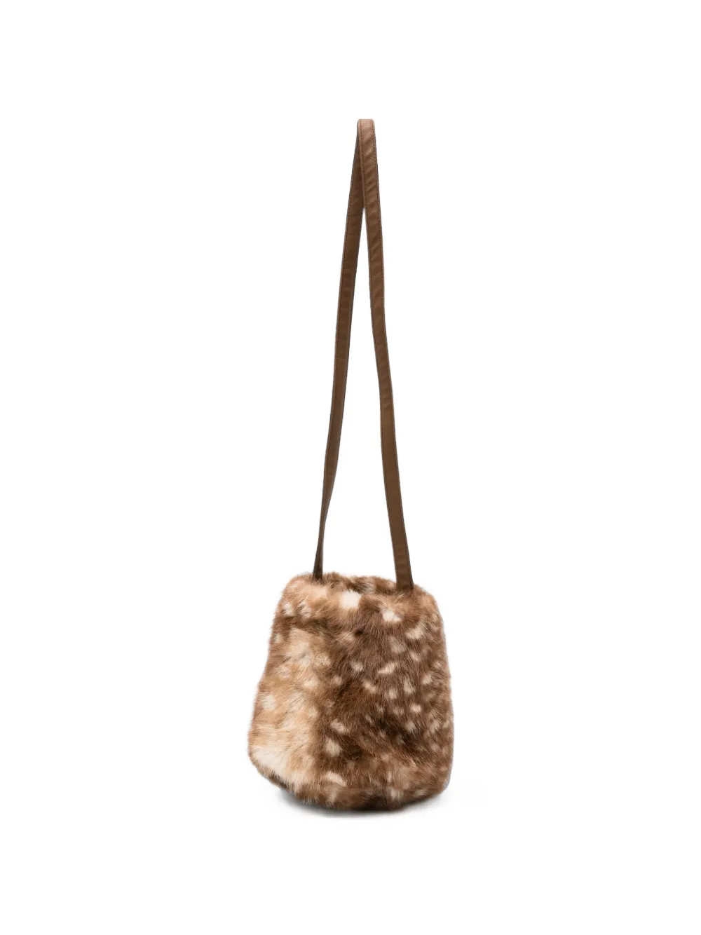 Bonton Pitou fawn-print faux-fur shoulder bag Bruin