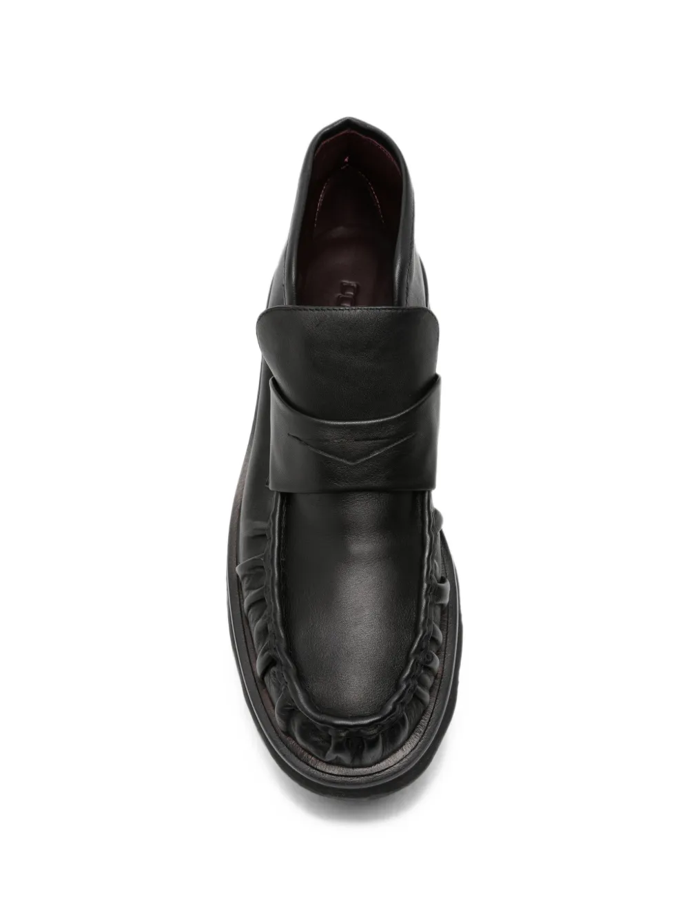 Pomme D´Or ruched penny leather ankle boots Zwart