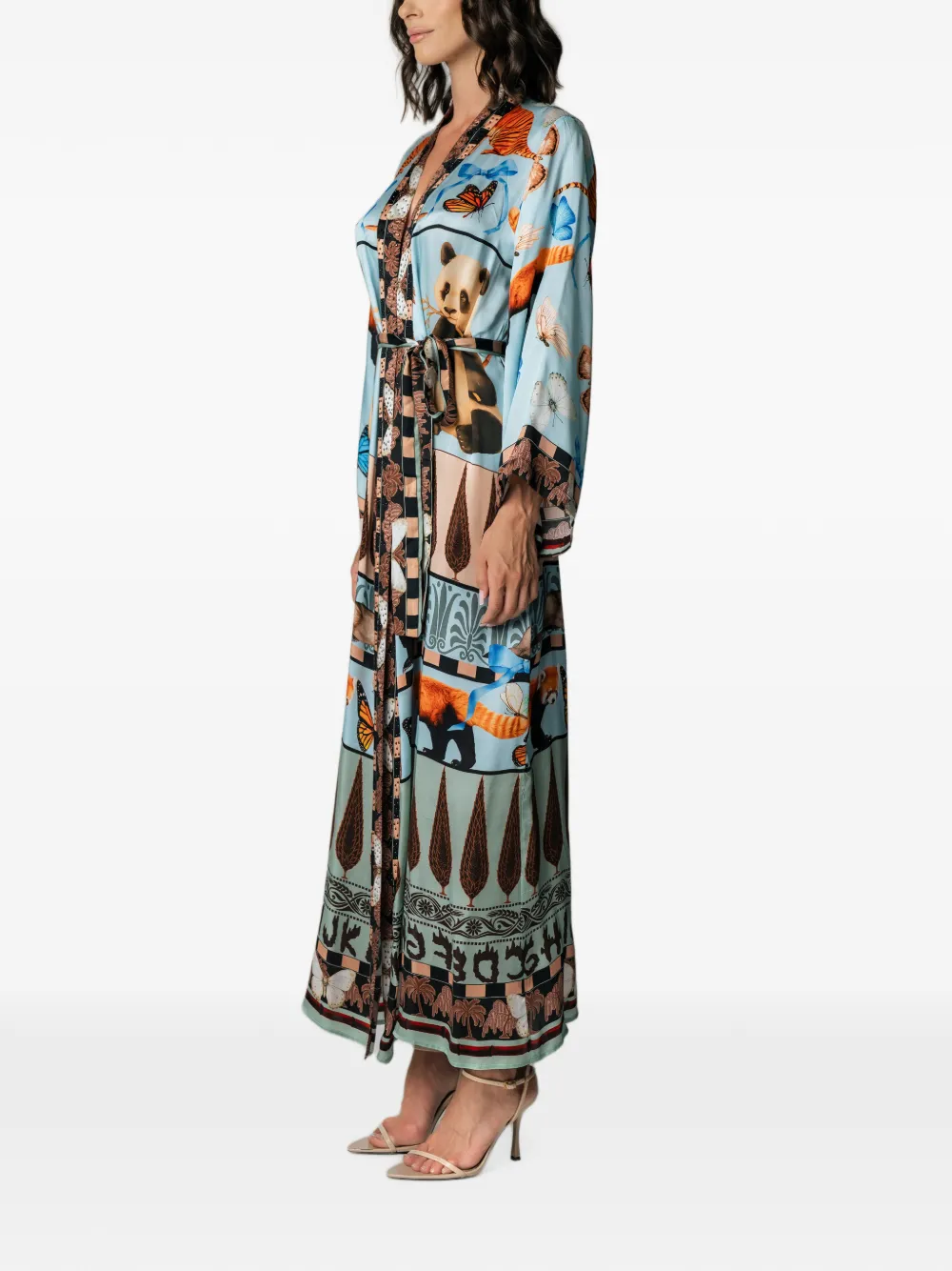 MIAU by Clara Rotescu Biaritz animal-print belted maxi dress